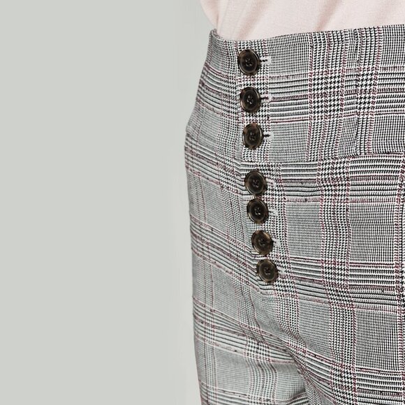 NWT Joie high waisted plaid houndstooth trouser pants, 6 - Picture 12 of 14
